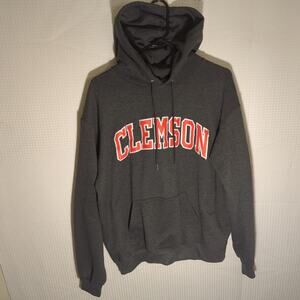 Champion Clemson Tigers Hoodie L Gray NCAA College Football Sweatshirt Pullover